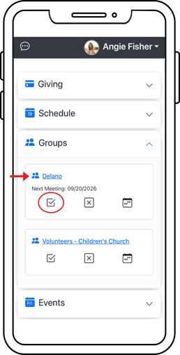 App Screen - Leader Checkin