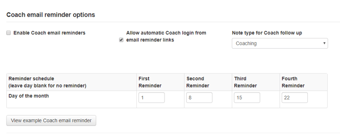 Coach Email Reminder