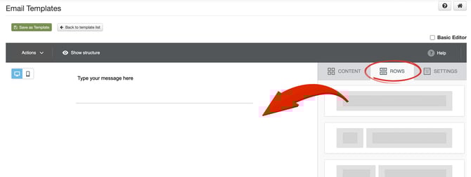 Email Templates Drag Rows