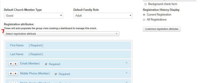 Registration Settings -Worship Group Lower 1