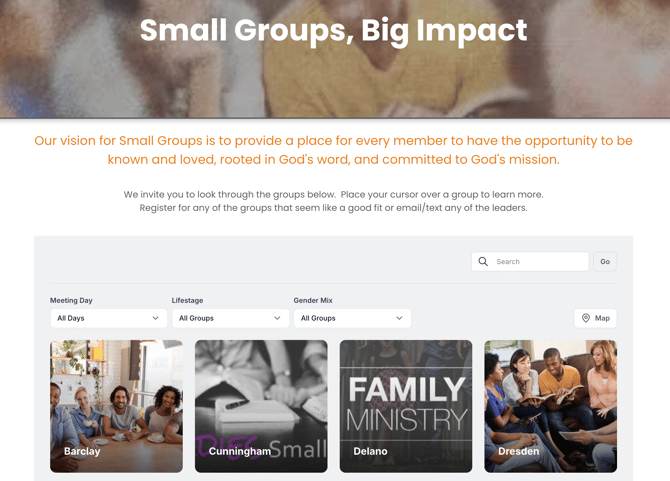 Churchteams Groupfinder - helping people get connected in your church