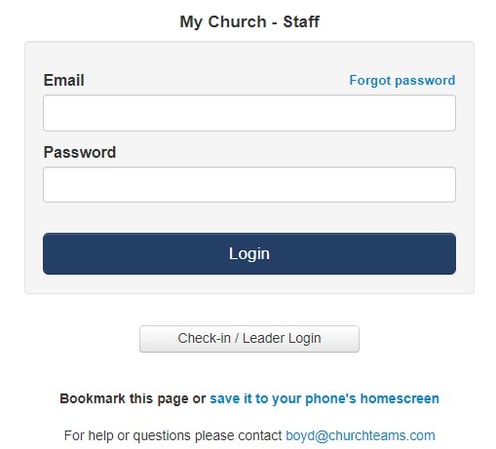 Staff login