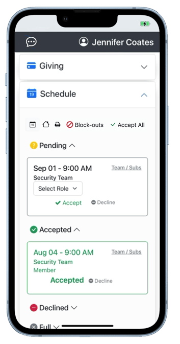 Volunteer Schedule July 2024