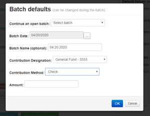 batch defaults