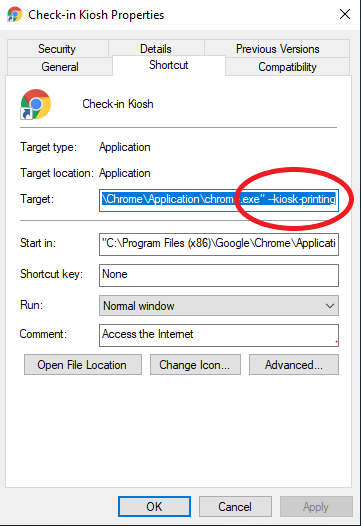 chrome properties box